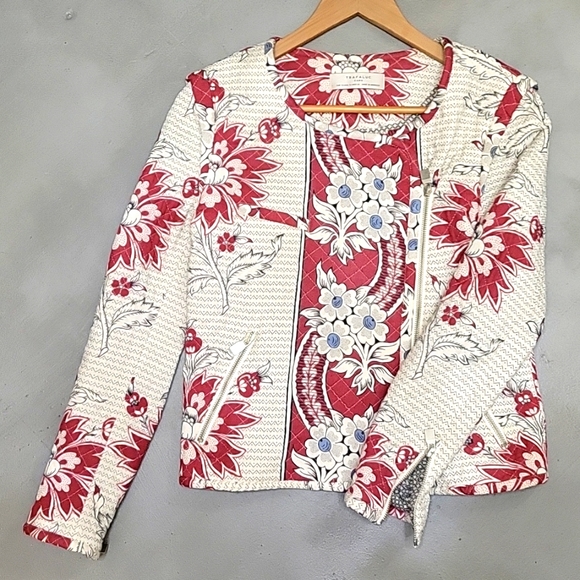 Zara TRF Quilted Floral Moto Jacket [Size Small] - Picture 2 of 12